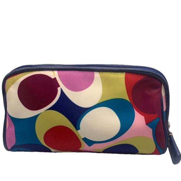 COACH Multi-color Nylon Cosmetic Case Make up Bag Pouch - Picture 2 of 8